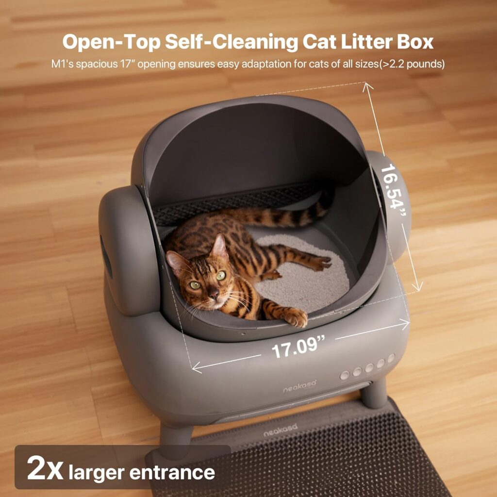 Happy cat using Neakasa M1
